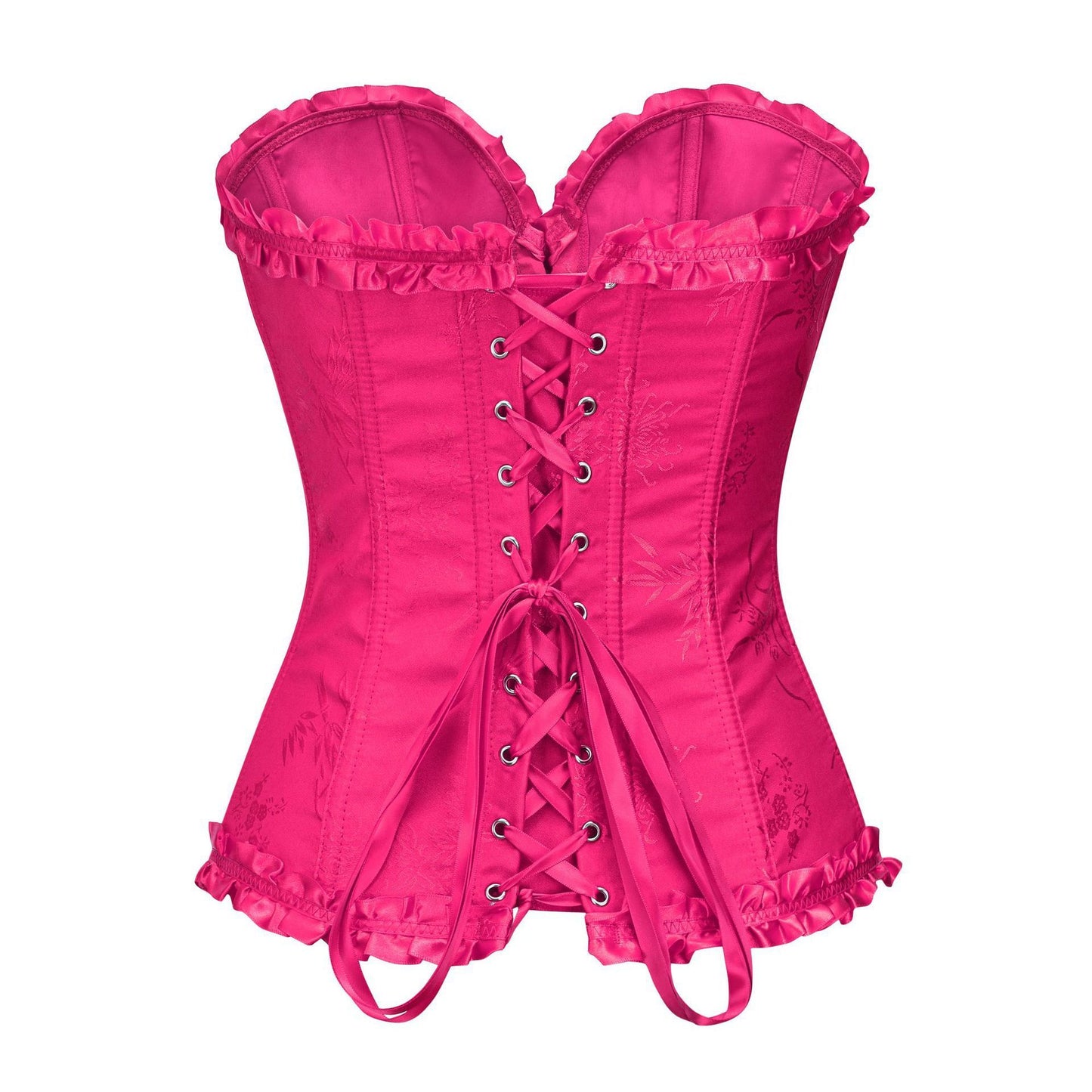 Retro Corset Waist Top Rose Red