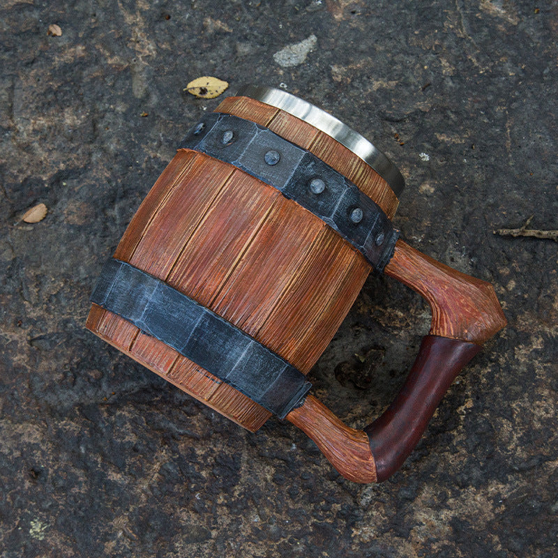 New Wooden Barrel Beer Mug Creative Large-capacity Bar Water Cup