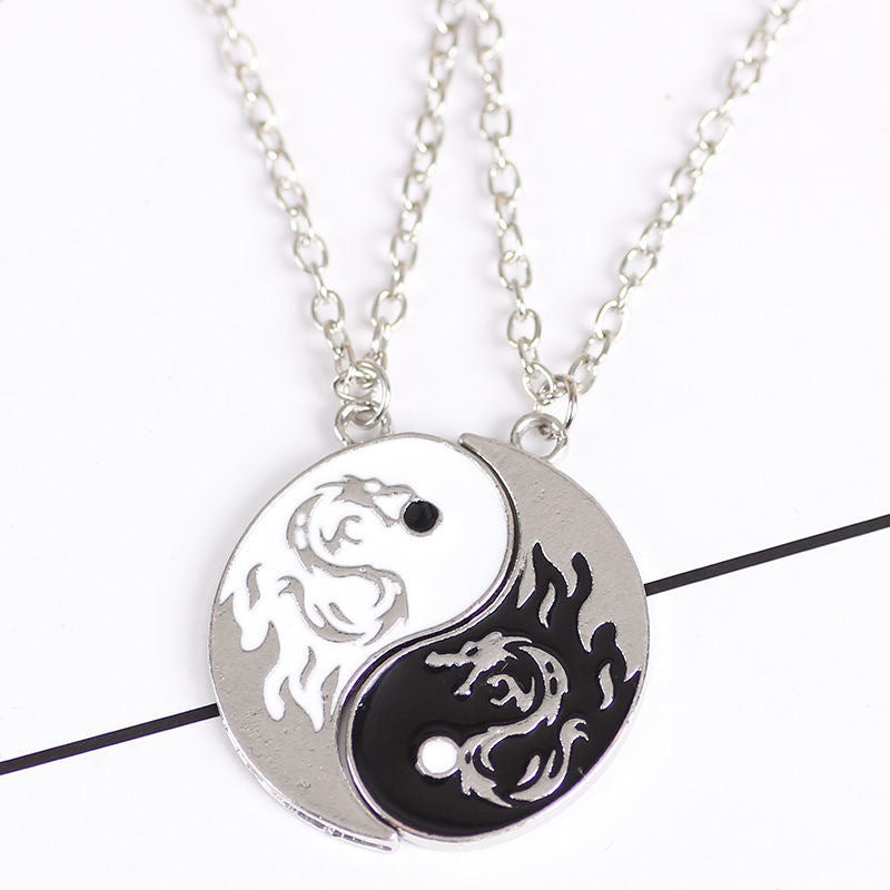 Double Dragon Totem Brothers Necklace Personality
