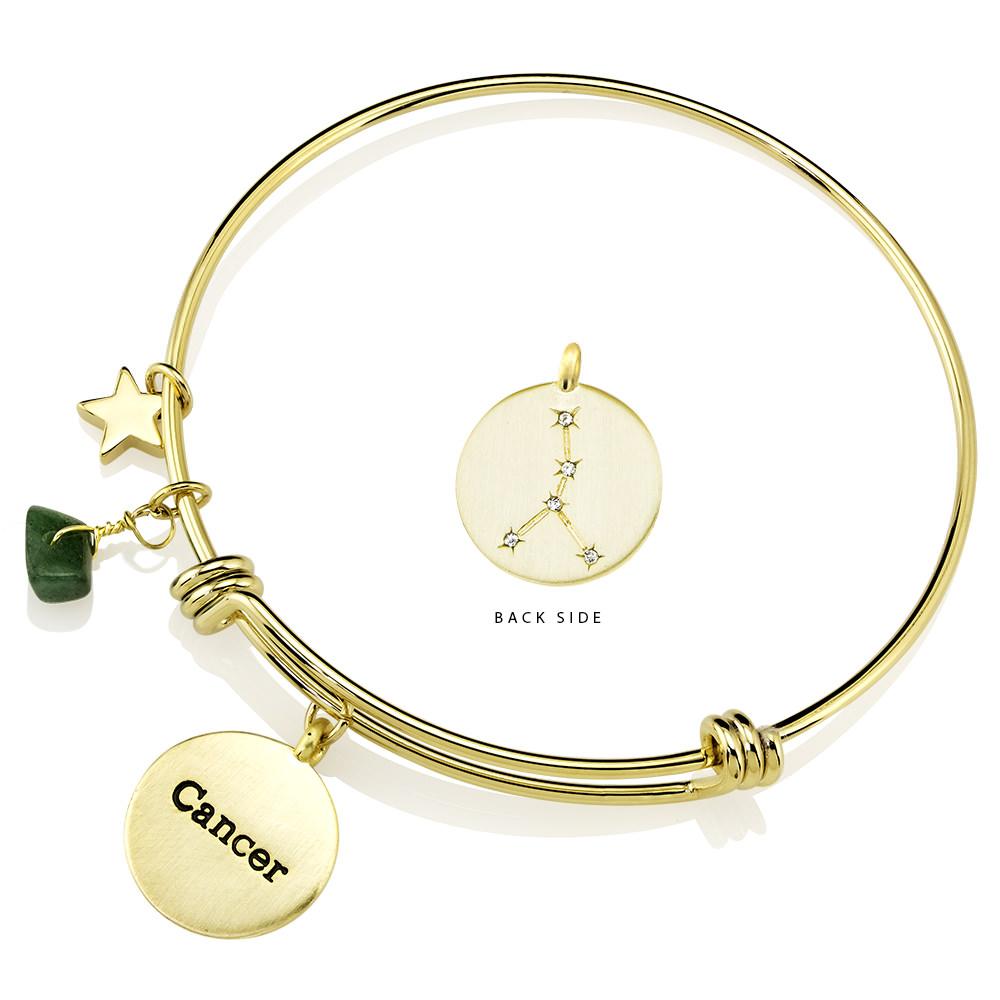 Designer-Inspired Gold-Plated Horoscope and Constellation Bangle
