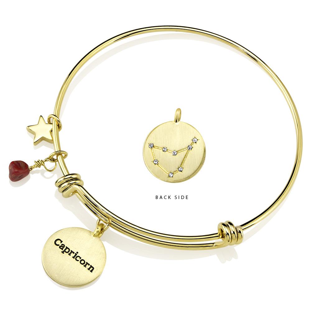 Designer-Inspired Gold-Plated Horoscope and Constellation Bangle