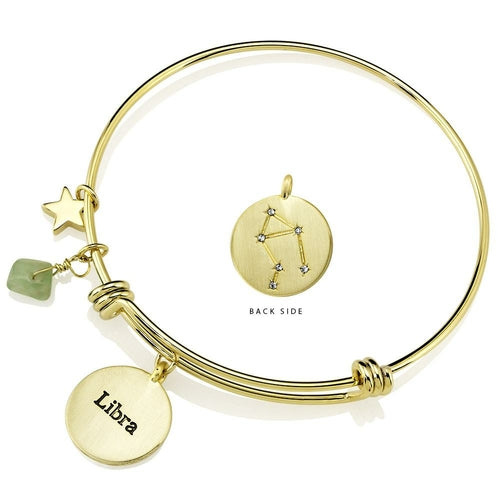 Designer-Inspired Gold-Plated Horoscope and Constellation Bangle