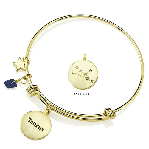 Designer-Inspired Gold-Plated Horoscope and Constellation Bangle