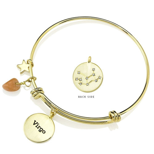 Designer-Inspired Gold-Plated Horoscope and Constellation Bangle