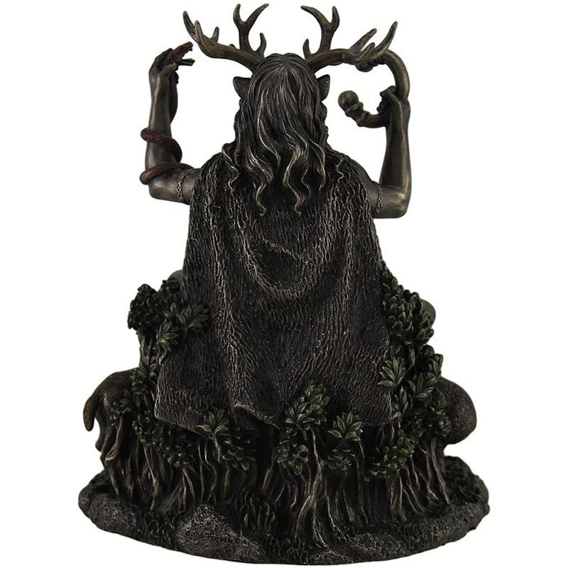 Resin Horned Animal God Statue Craft Garden Ornament