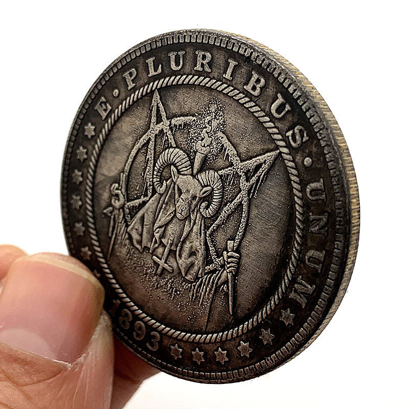 Hobo Goat Wolf Brass Old Silver Medal