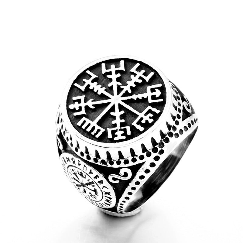 Beier Retro Nordic Viking Letter Stainless Steel Ring