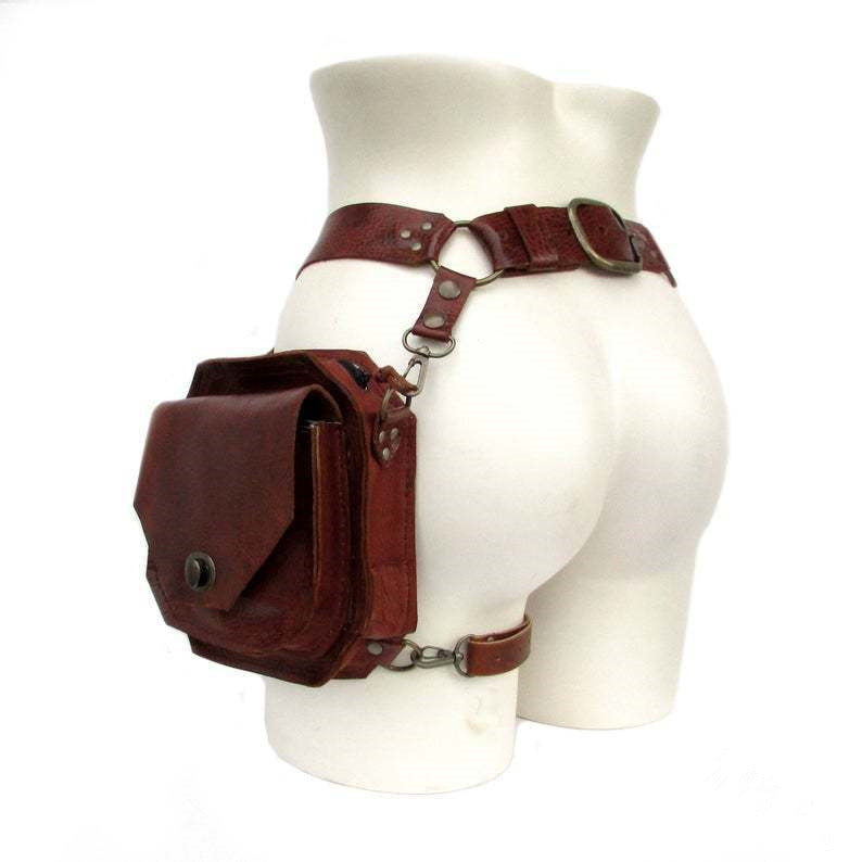 Medieval Warrior PU Leather Belt Bag