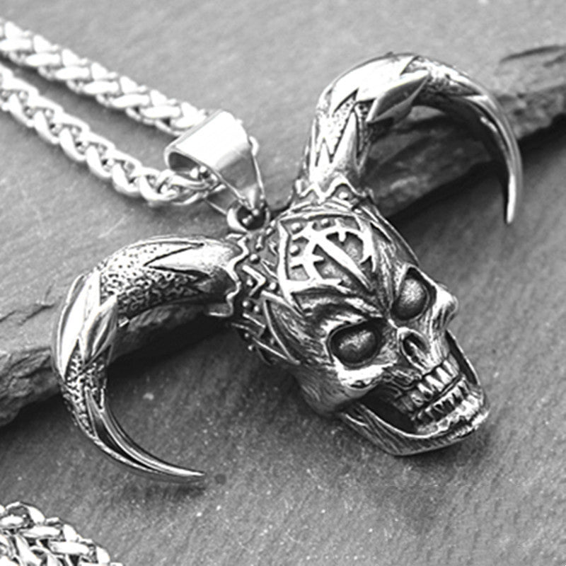 Titanium Steel Men's Necklace Hipster Personality Punk Pendant