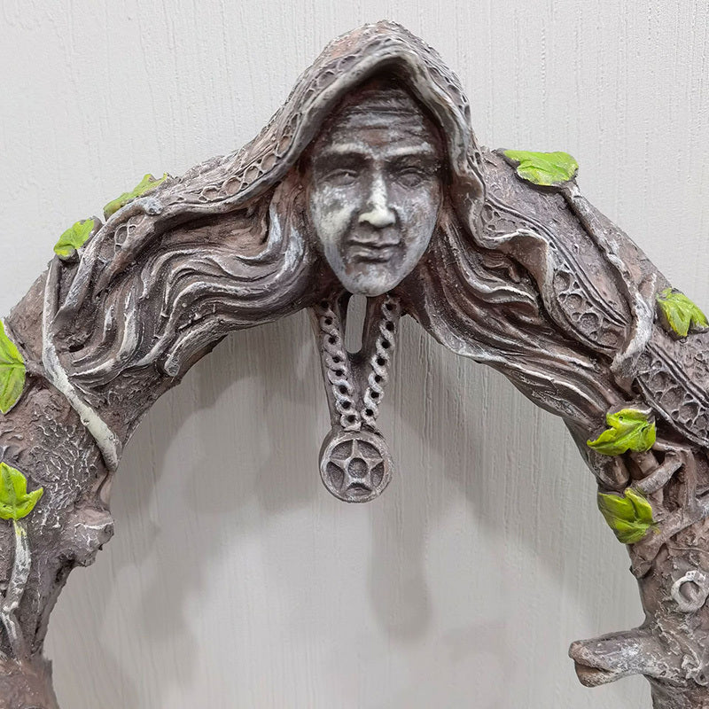 Triple Goddess Mirror Resin With Amulet Triple