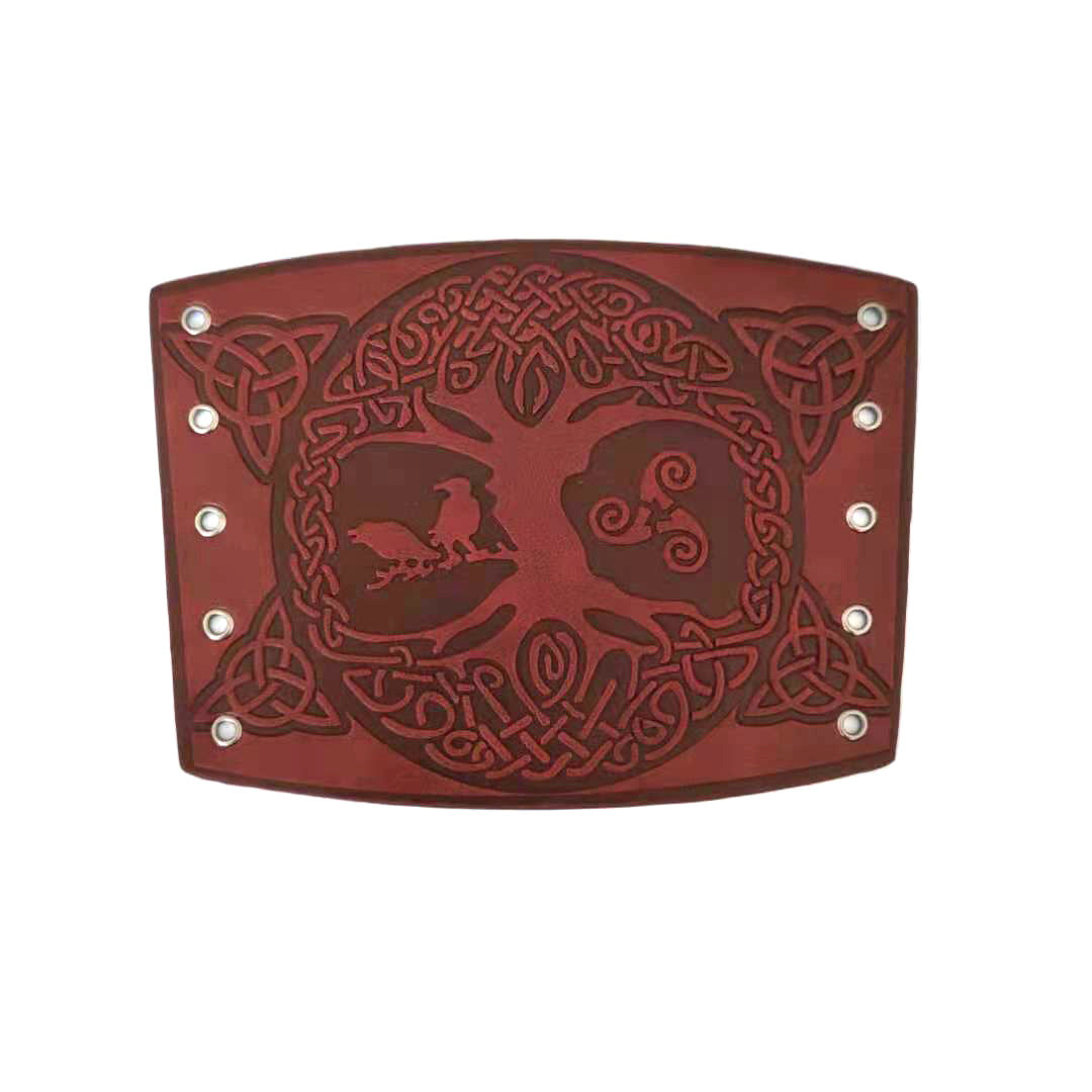 Retro Medieval Punk Viking Lucky Tree Leather Wristband