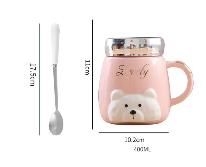 Ins Style Céramique Couple Tasse Avec Couvercle Bureau