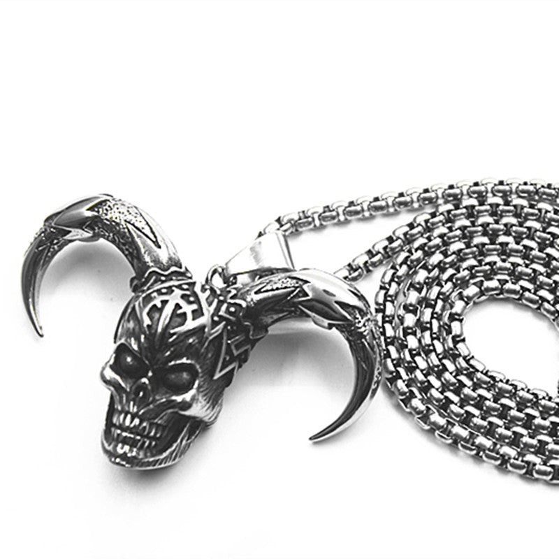 Titanium Steel Men's Necklace Hipster Personality Punk Pendant
