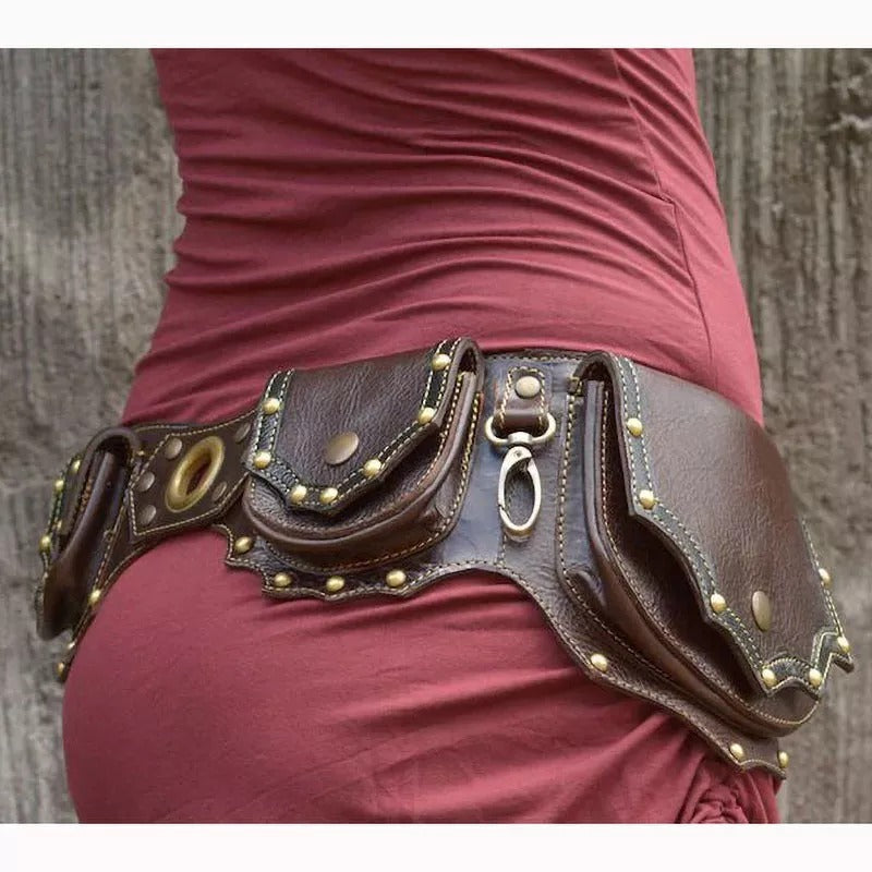 Sac taille ceinture rétro médiéval style punk
