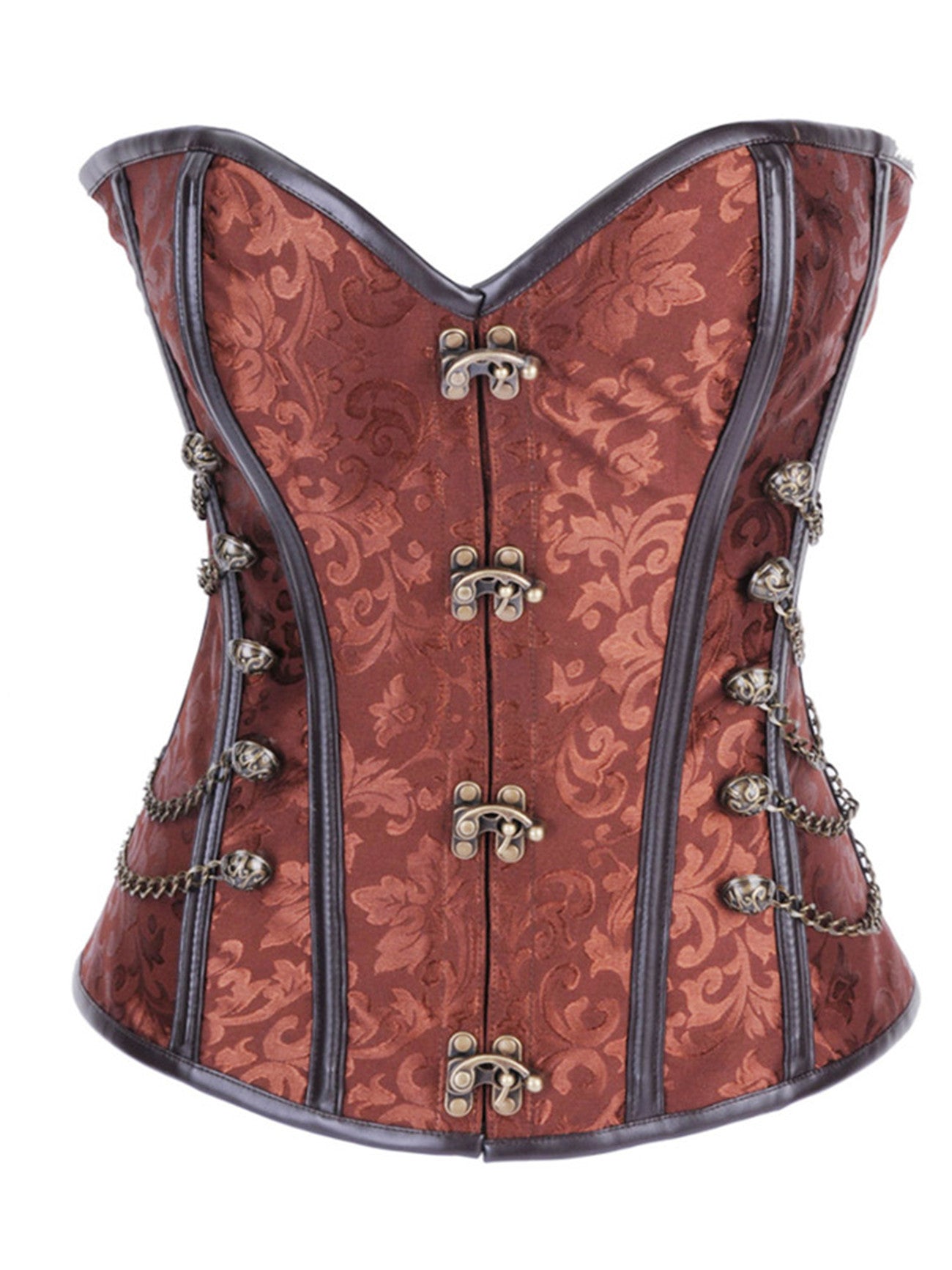 Court Gothic PU Retro Fashion Luxury Sexy Lock Corset