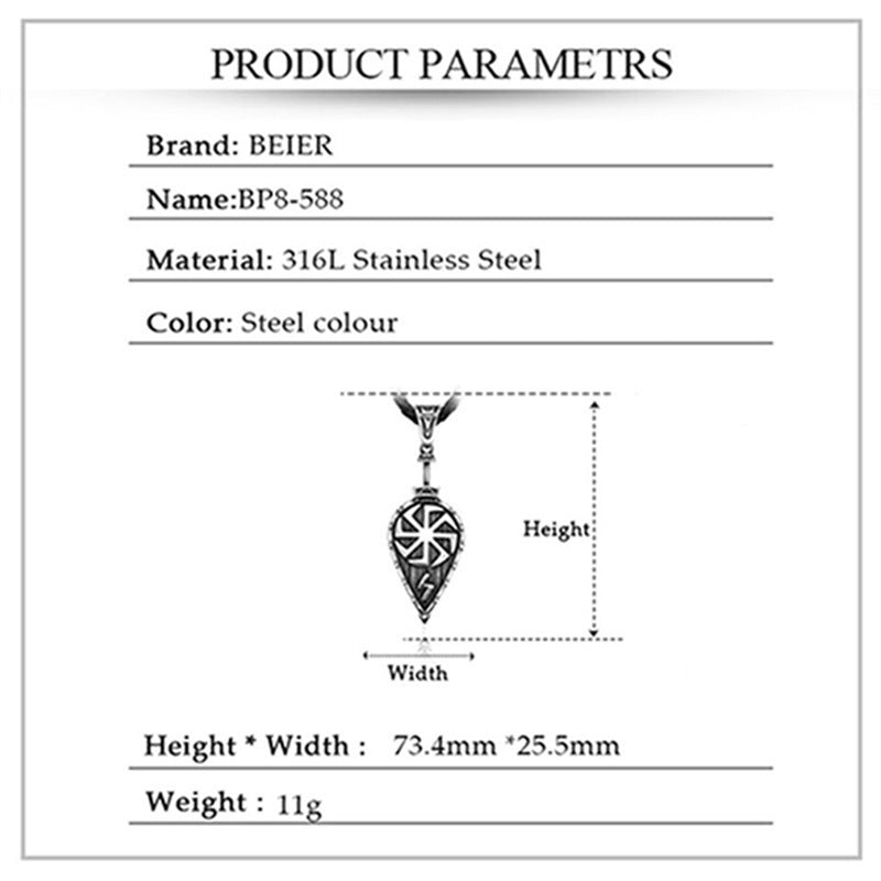 New Viking Rune Leaf Titanium Steel Pendant