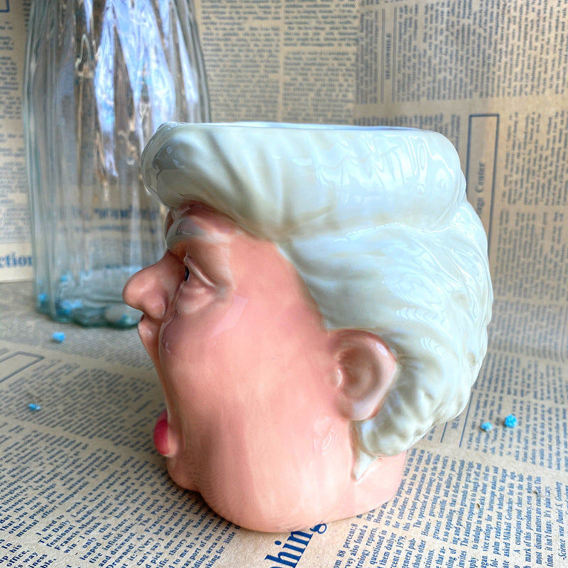 Tasse de Trump de Sculpture de sable de bureau drôle