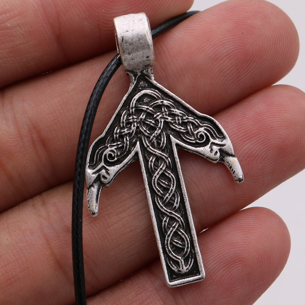 Flute Rune Pendant Nordic Amulet Clavicle Chain