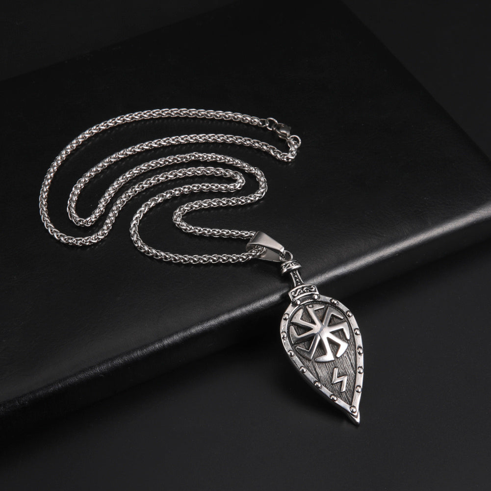 New Viking Rune Leaf Titanium Steel Pendant