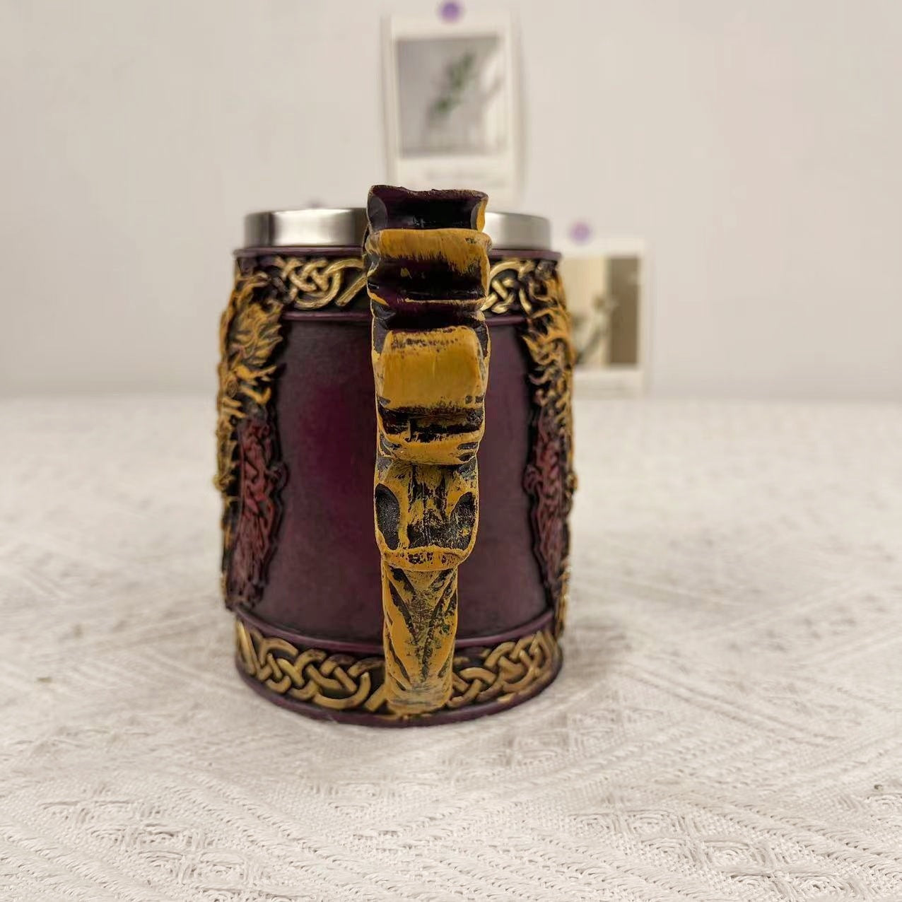 Tasse d'eau en acier inoxydable de bière de pirate viking créative