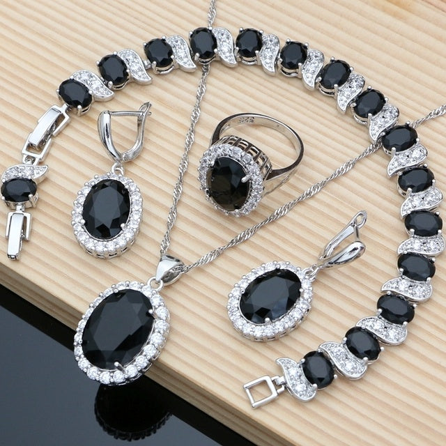 Mystic Rainbow Fire Cubic Zirconia Jewelry Sets Women 925