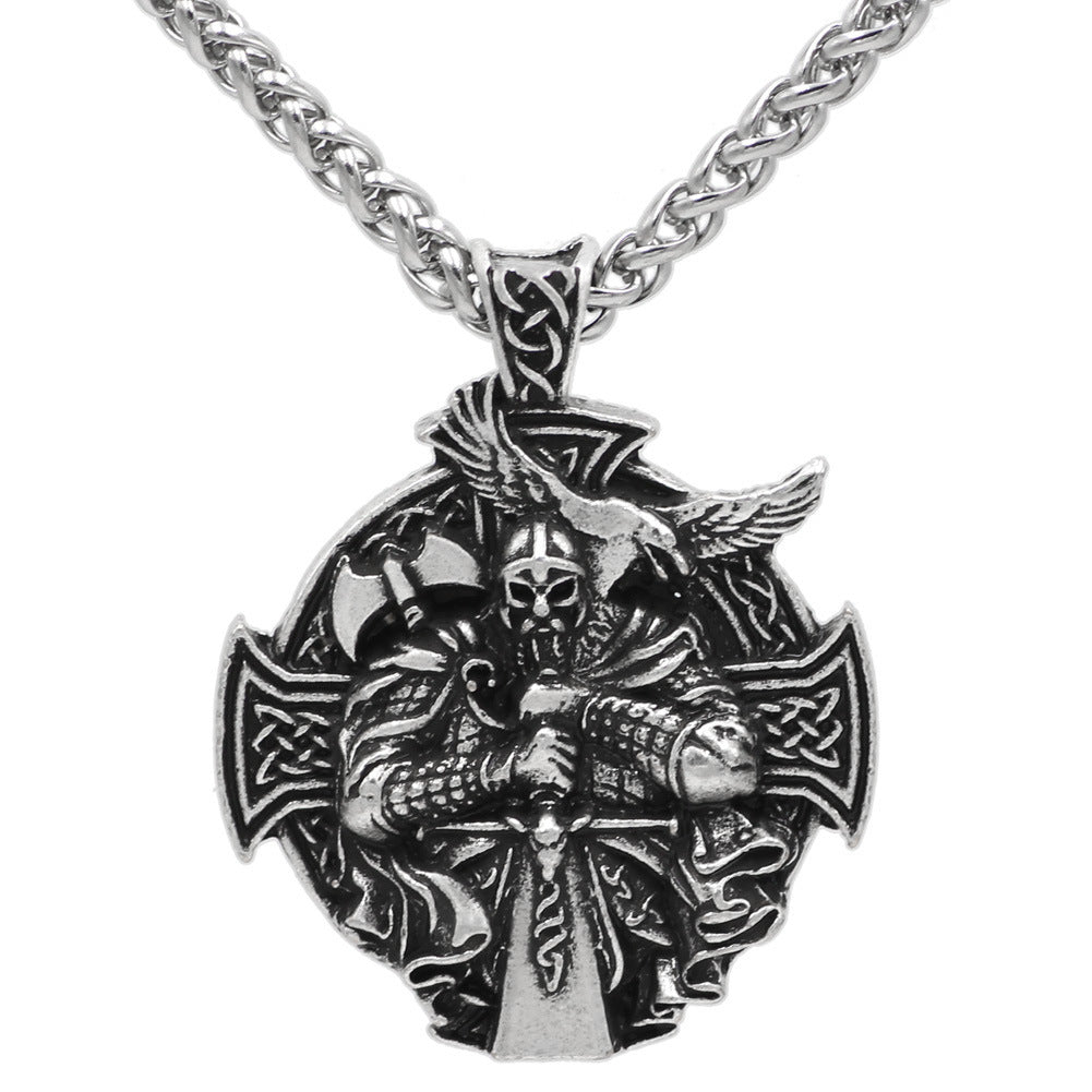 Viking Warrior Aoding Mount Crow Hammer Necklace
