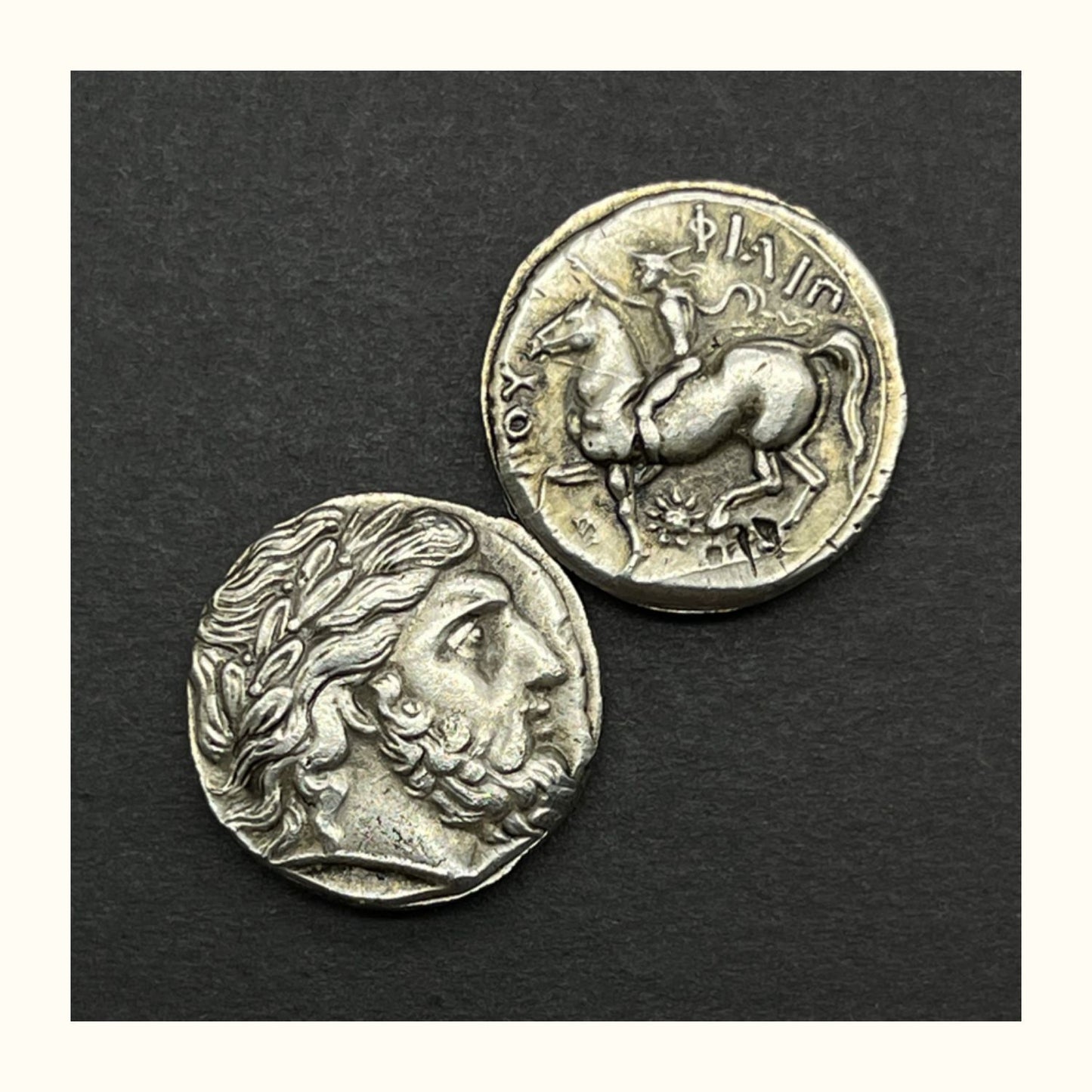 Retro Greek Silver Coin Zeus Sagittarius Guardian Goddess Necklace