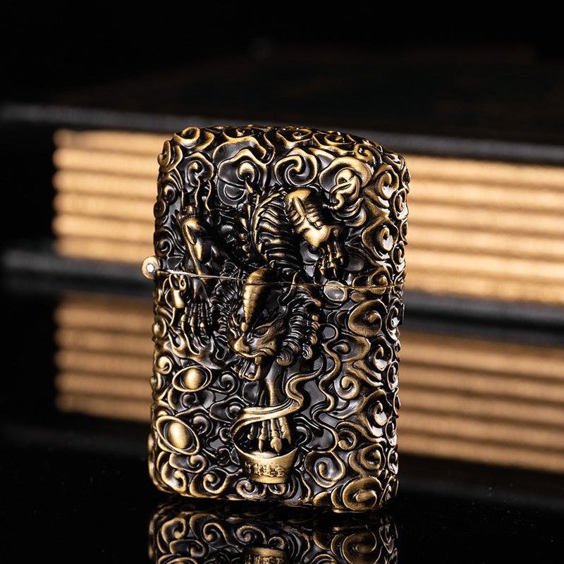 Dragon Ball Five-sided Carving Windproof Kerosene Lighter