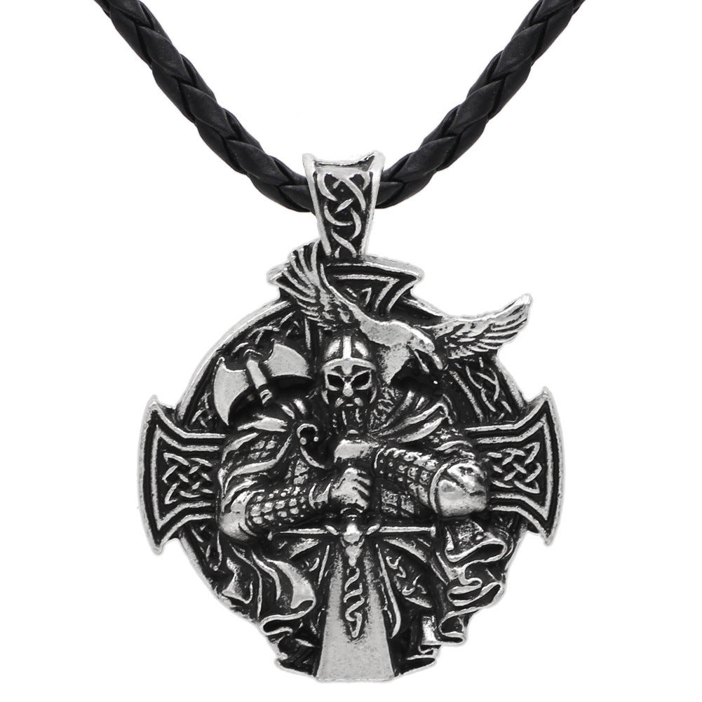 Viking Warrior Aoding Mount Crow Hammer Necklace