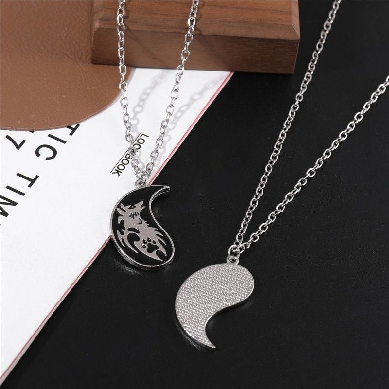 Double Dragon Totem Brothers Necklace Personality