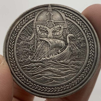 Wandering Coin Sea Sailing Goddess Brass Old Silver Commemorative Medallion Craft Copper Silver
