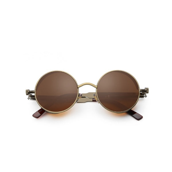 Gothique Steampunk lunettes de Soleil Pour Femmes Hommes Ronde Lentille Métal Cadre