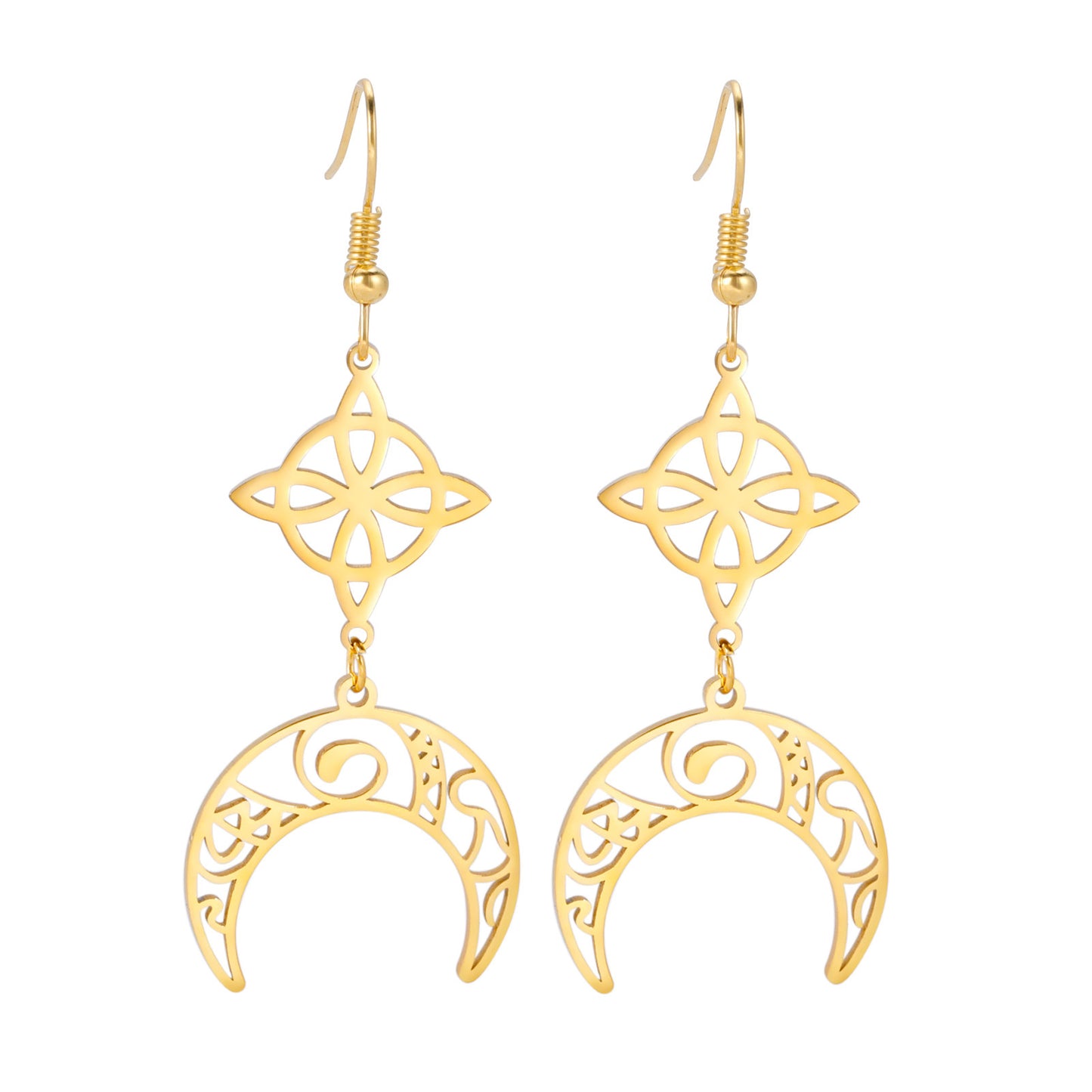 Witch Tassel Pendant Simple Stainless Steel Women's Earrings