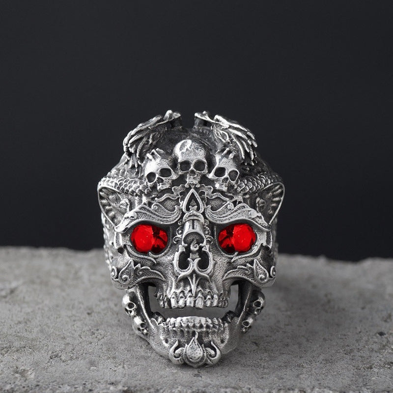 Bijoux Crâne Anneau Tête Mâle Rock Gothique