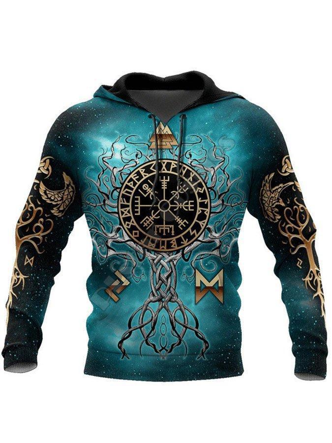 Fashion Street Trend Men's Viking Mythology Sweatshirt