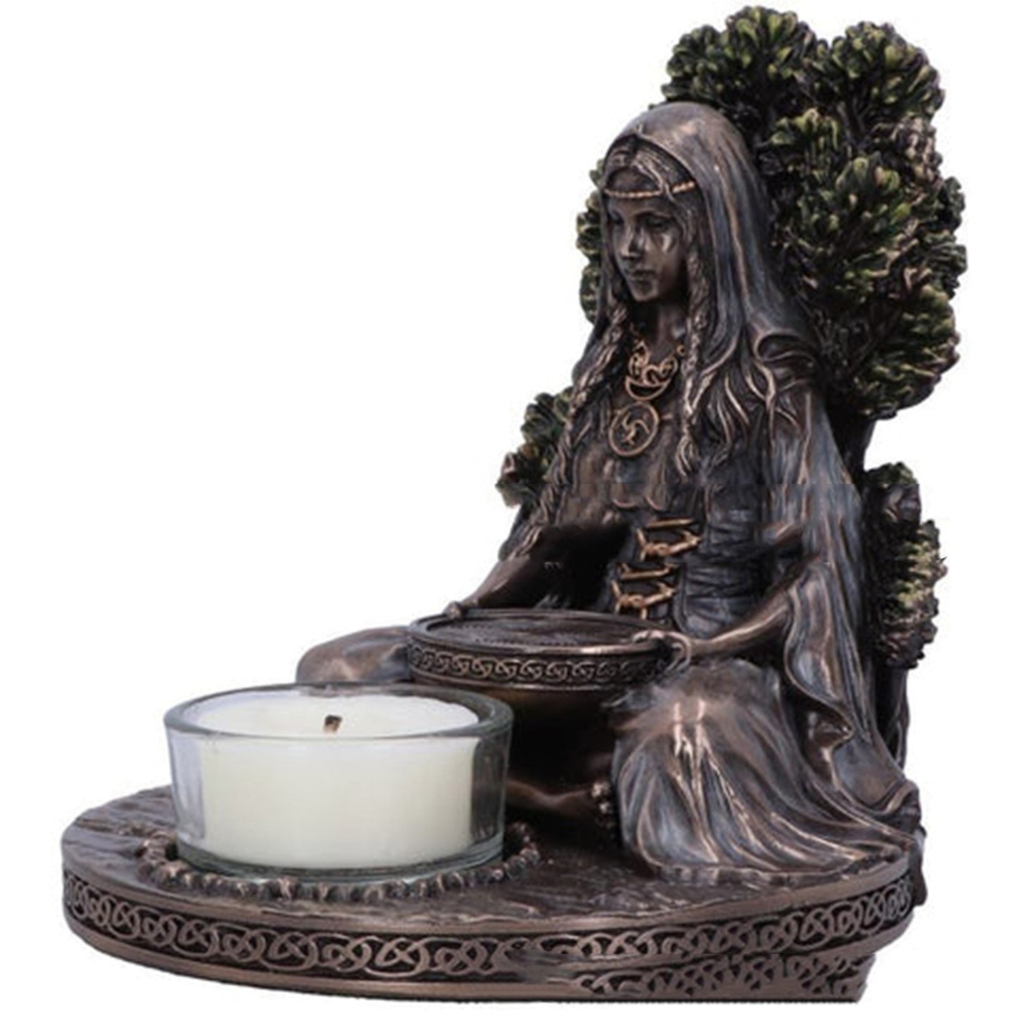 Candlestick Decorations For Statue Of The Celtic Goddess