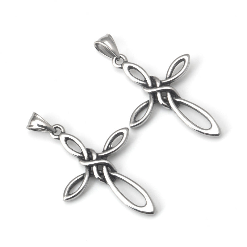 Stainless Steel Celtic Irish Cross Knot Pendant Necklace Accessories Titanium