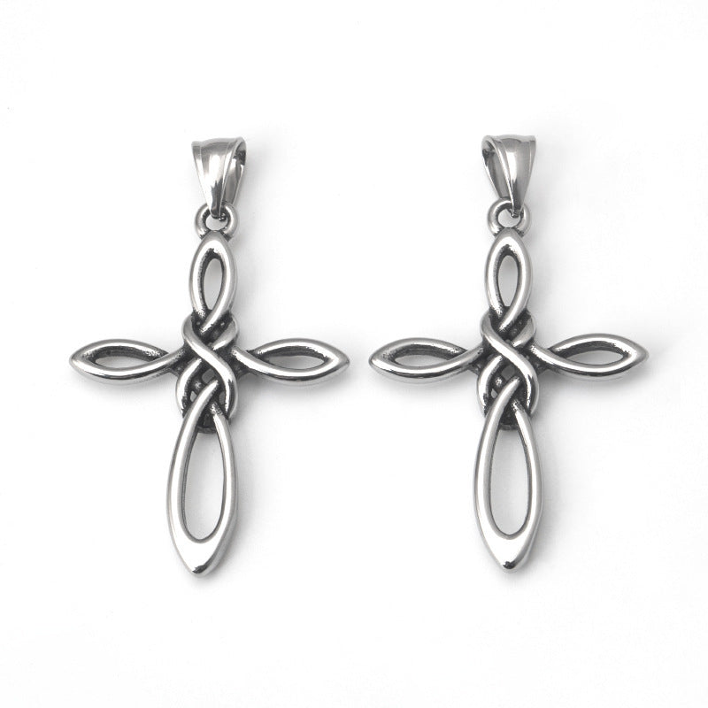 Stainless Steel Celtic Irish Cross Knot Pendant Necklace Accessories Titanium