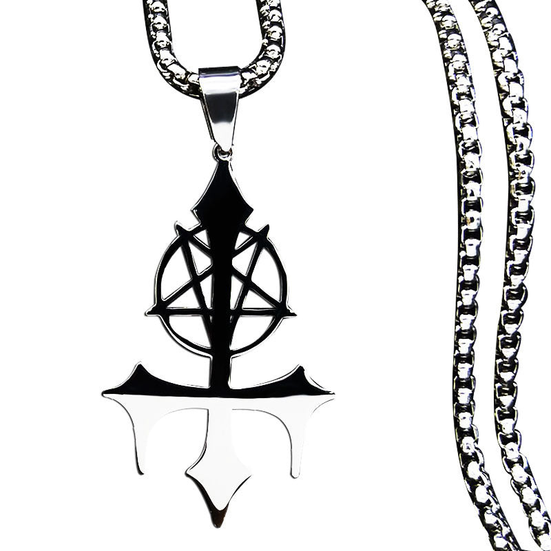 Collier gothique, symbole de l'étoile Satan à cinq branches