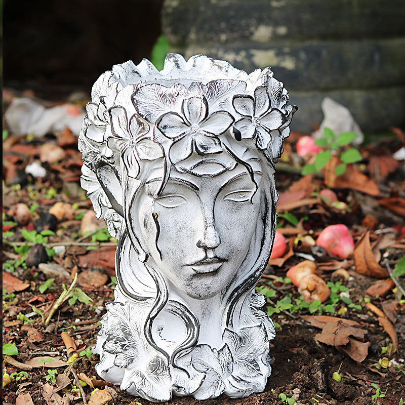 Goddess Figurine Art Resin Plant Flower Pot