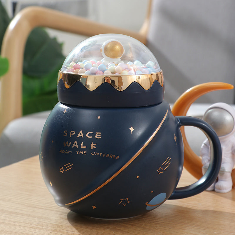 Ins Style Céramique Couple Tasse Avec Couvercle Bureau