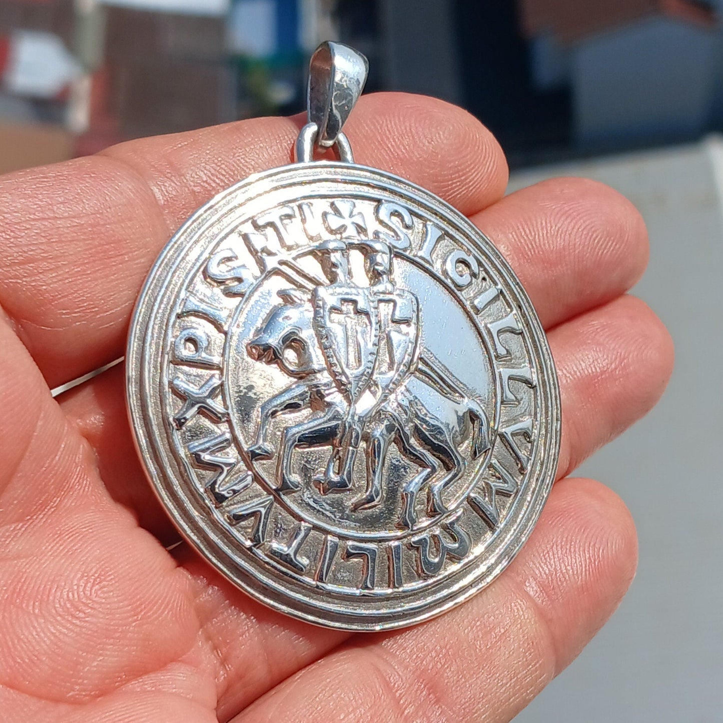 Templar Amulet, Ancient Sterling Silver Amulet, Medieval Knight