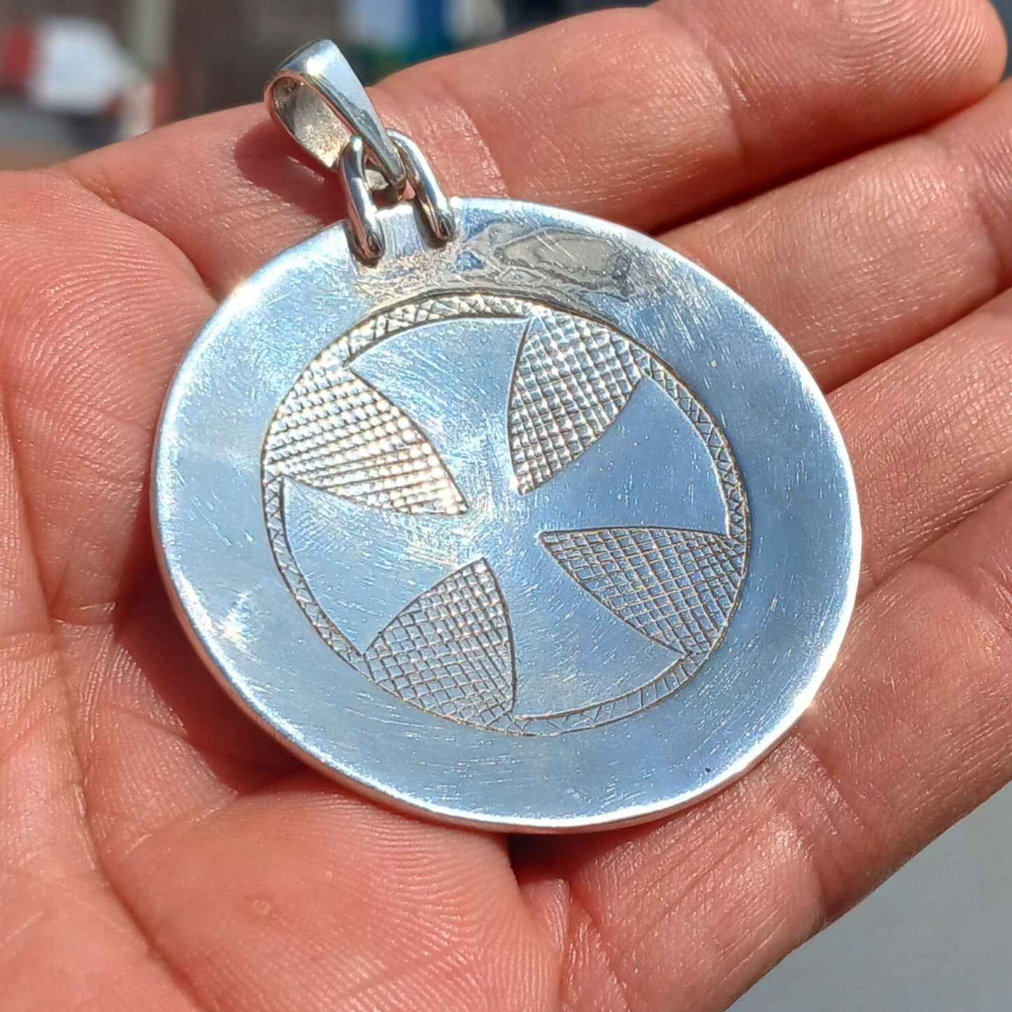 Templar Amulet, Ancient Sterling Silver Amulet, Medieval Knight