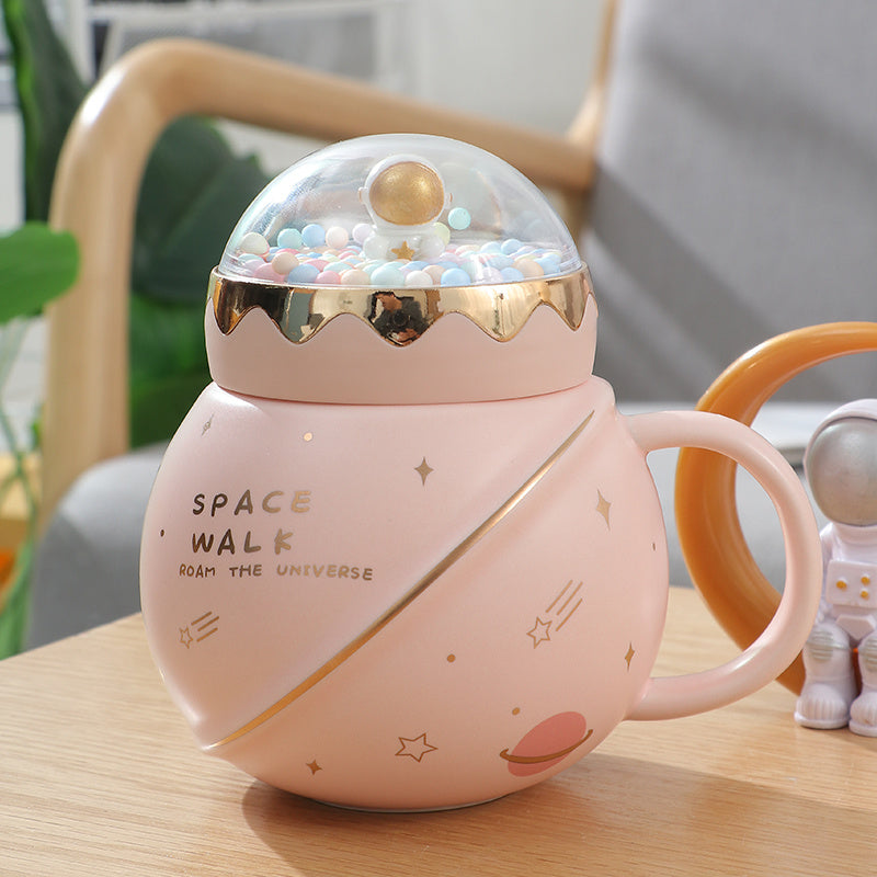 Ins Style Céramique Couple Tasse Avec Couvercle Bureau