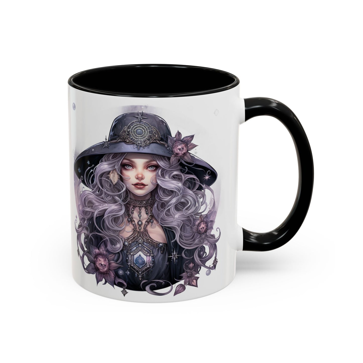 Mystical Witch Coffee Mug - Enchanting Floral Design, Black Accents, Perfect for Coffee Lovers, Gift for Witchcraft Enthusiasts, Ideal [...]