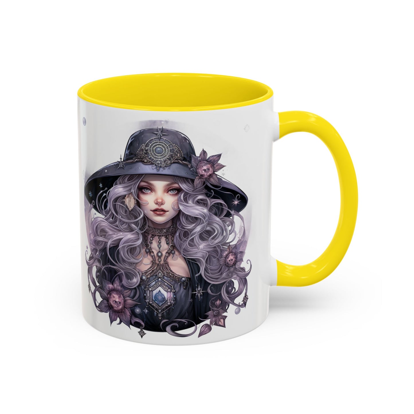 Mystical Witch Coffee Mug - Enchanting Floral Design, Black Accents, Perfect for Coffee Lovers, Gift for Witchcraft Enthusiasts, Ideal [...]