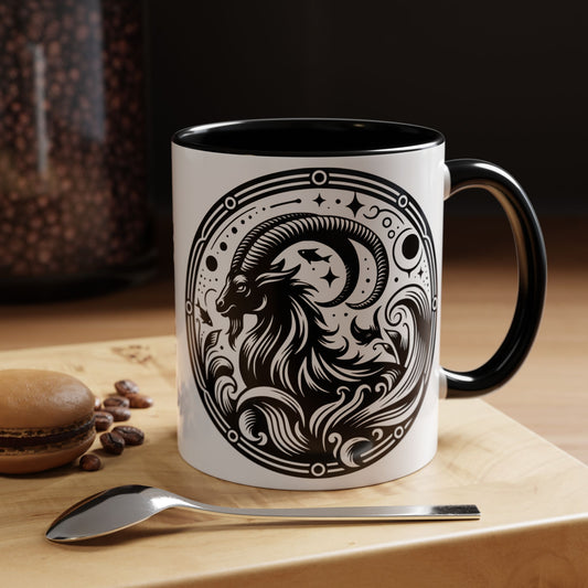 Astrological Black and White Accent Coffee Mug - Zodiac Sign, Horoscope Gift, Astrology Lovers, Unique Kitchen Decor, Cosmic Drinkware