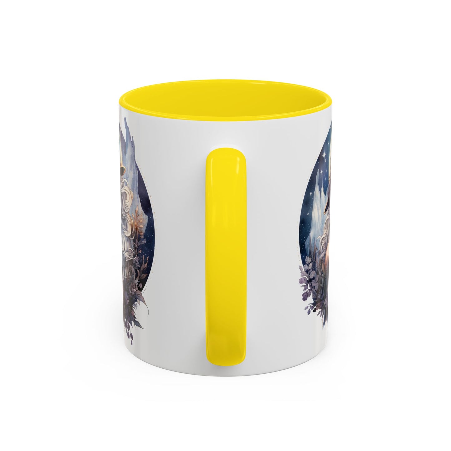 Mystical Floral Accent Coffee Mug, Enchanting Gift for Her, Elegant Home Decor, Celestial Mug, Perfect for Birthdays