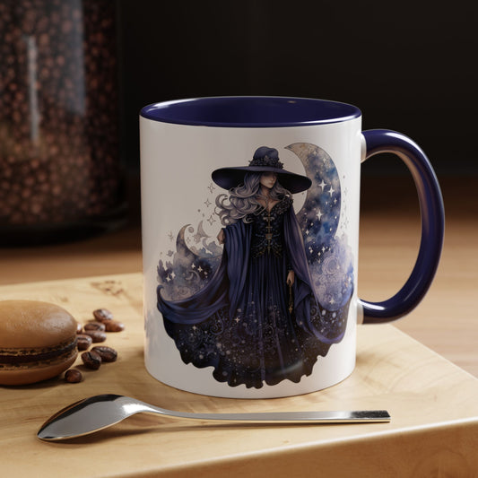 Mystical Sorceress Coffee Mug, Celestial Mug, Witch Coffee Cup, Astrology Drinkware, Enchanted Gift, Moon Phase Mug