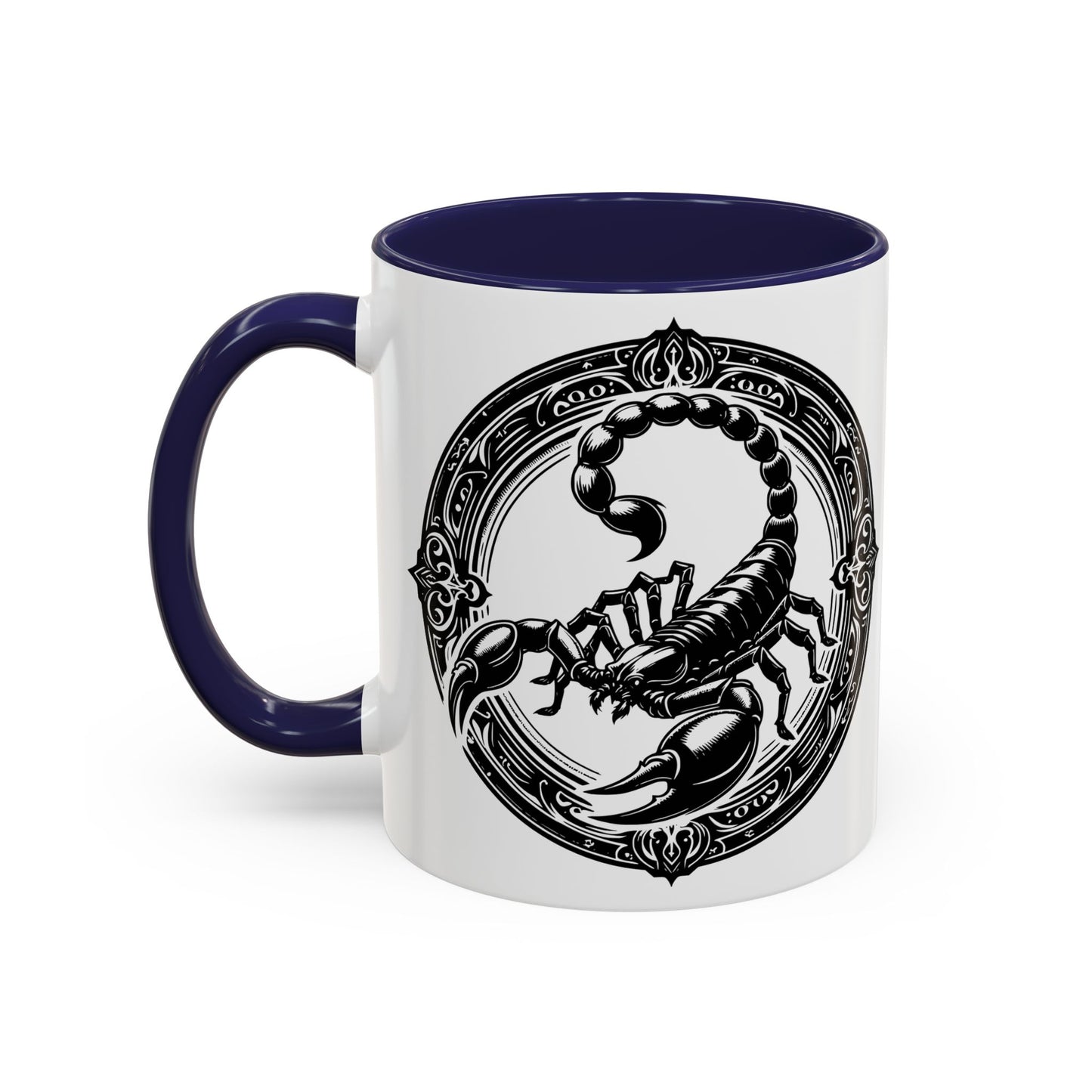 Scorpio Accent Coffee Mug - Personalized Gift, Zodiac Decor, Astrology Lover's Mug, Black and White Design, Birthday Gift